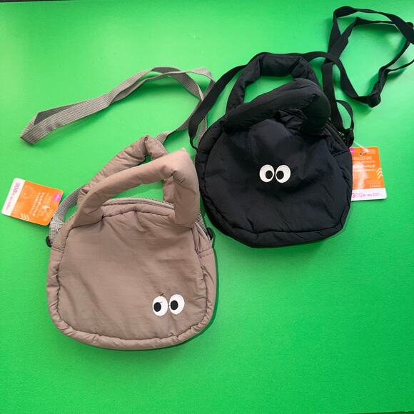 Totoro Dust Sprite Puffy Plush Bag Purse Gray Black Japan Studio Ghibli Miyazake - Picture 1 of 9